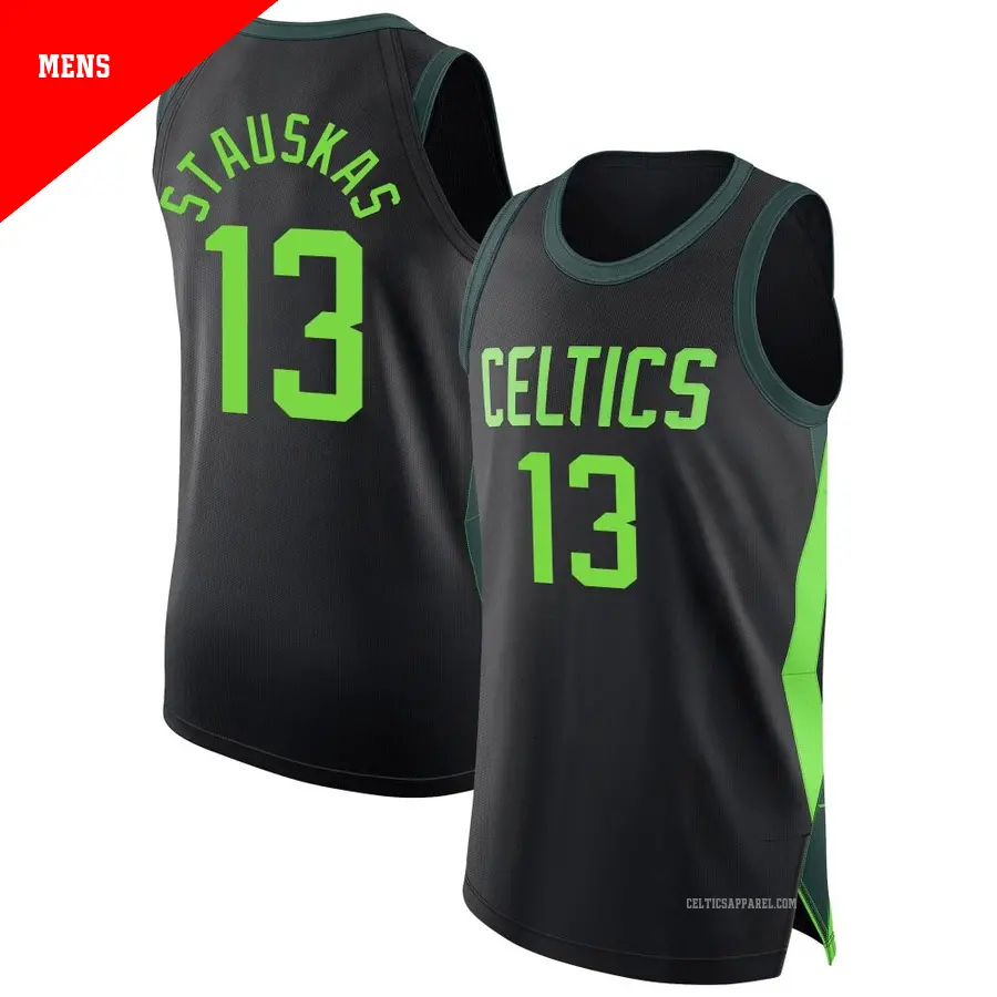 13 Men s Nik Stauskas Boston Celtics 2024 25 Authentic Black City Edition Jersey