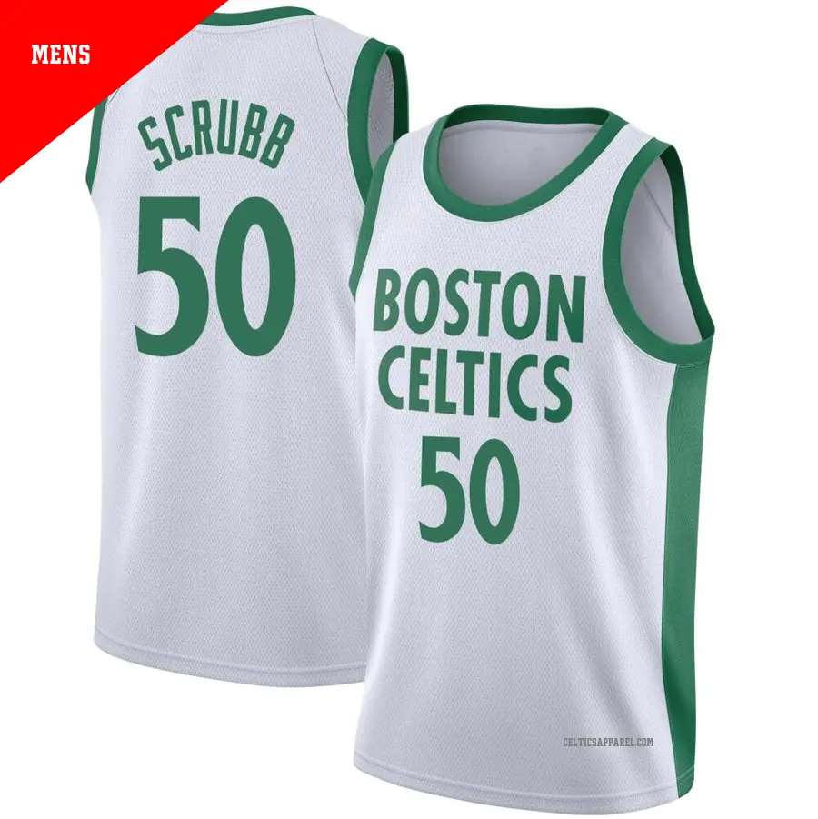 ＃50 Men's Jay Scrubb Boston Celtics 2020/21 Swingman White JerseyCity Edition