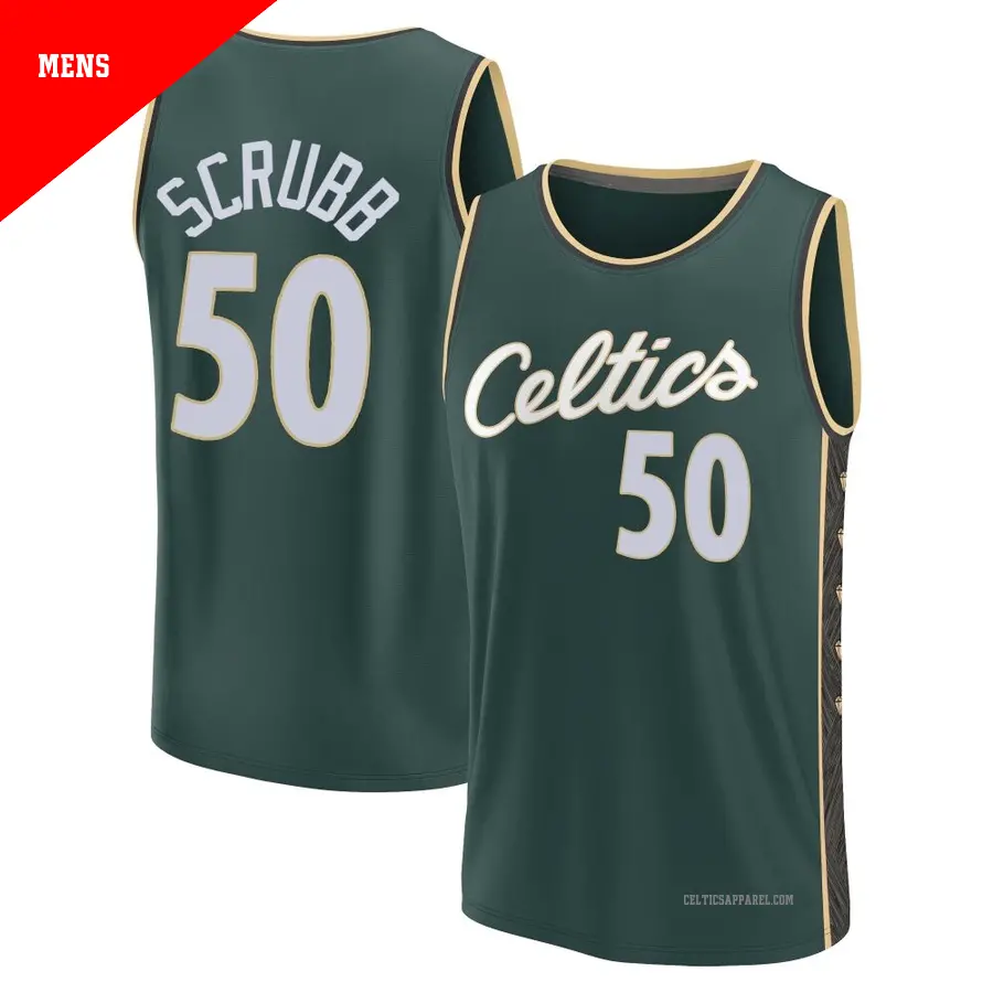 ＃50 Men's Jay Scrubb Boston Celtics 2022/23 Fast Break Green City Edition Jersey