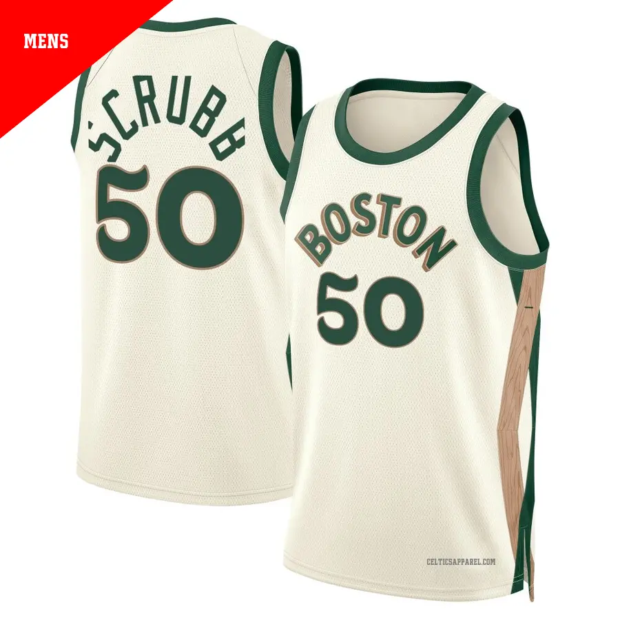 ＃50 Men's Jay Scrubb Boston Celtics 2023/24 Swingman White City Edition Jersey