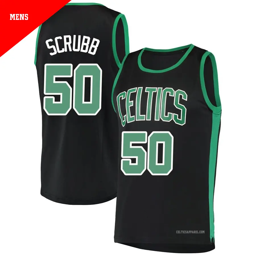 ＃50 Men's Jay Scrubb Boston Celtics Black Fast Break JerseyStatement Edition