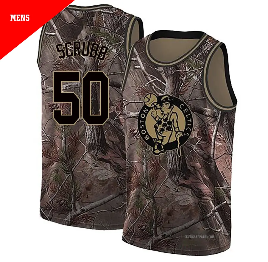 ＃50 Men's Jay Scrubb Boston Celtics Camo Swingman Realtree Collection Jersey