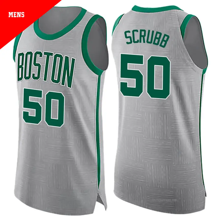 ＃50 Men's Jay Scrubb Boston Celtics Gray Swingman JerseyCity Edition