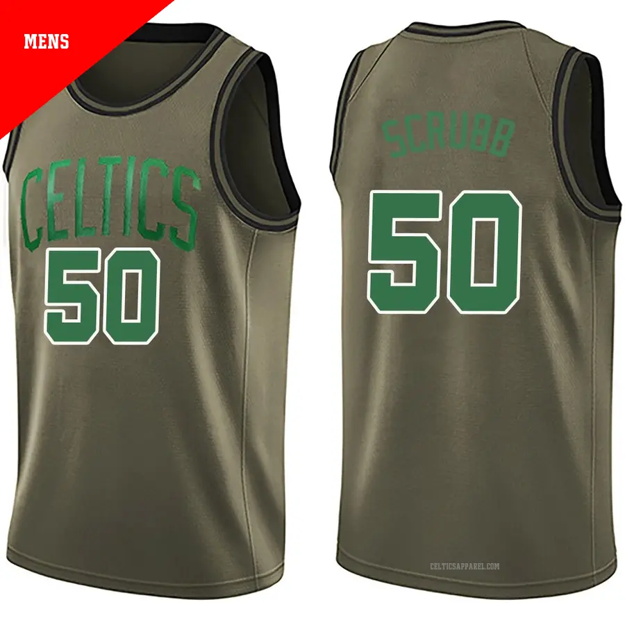 ＃50 Men's Jay Scrubb Boston Celtics Green Swingman Salute to Service Jersey