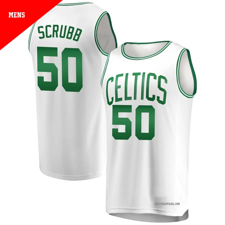 ＃50 Men's Jay Scrubb Boston Celtics White Fast Break JerseyAssociation Edition