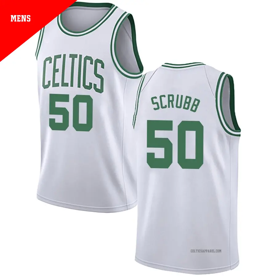 ＃50 Men's Jay Scrubb Boston Celtics White Swingman JerseyAssociation Edition