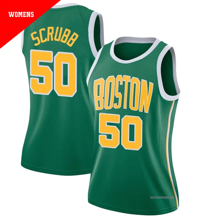 ＃50 Women's Jay Scrubb Boston Celtics 2018/19 Swingman Green JerseyEarned Edition