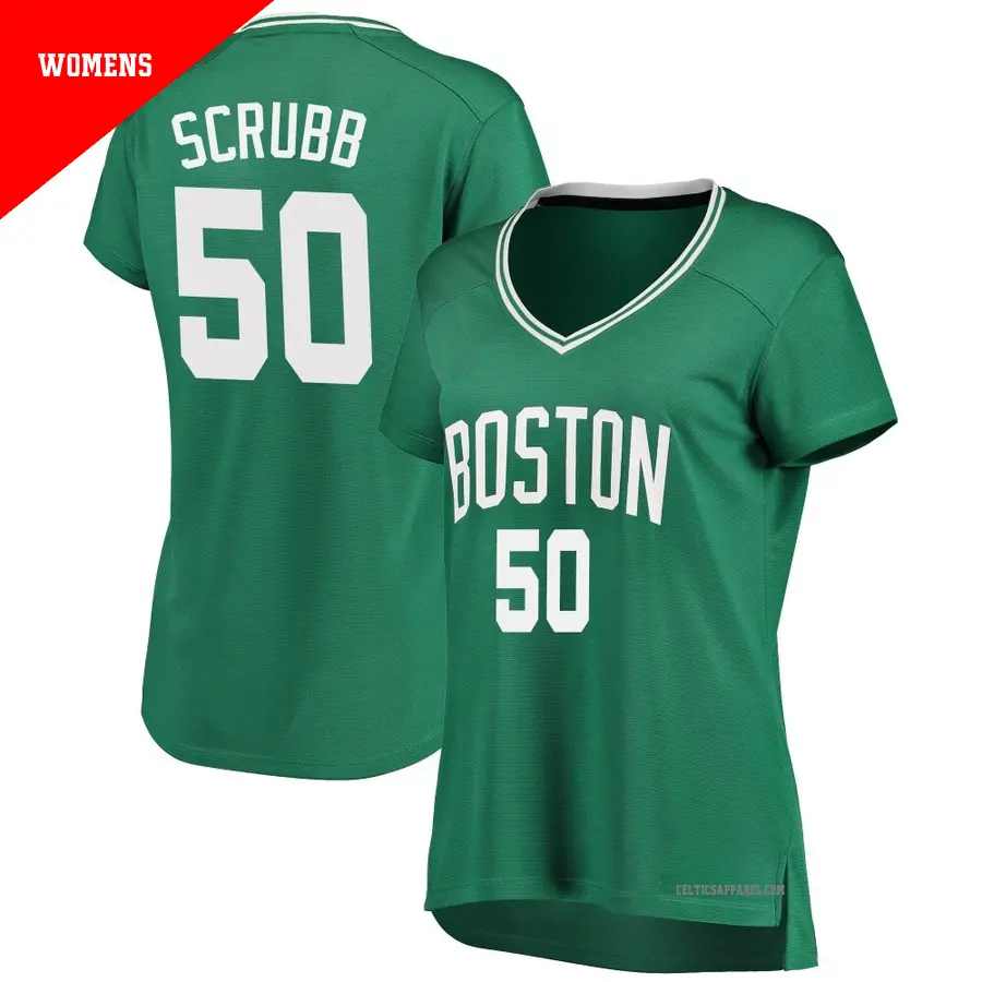 ＃50 Women's Jay Scrubb Boston Celtics Green Fast Break Icon Edition Jersey