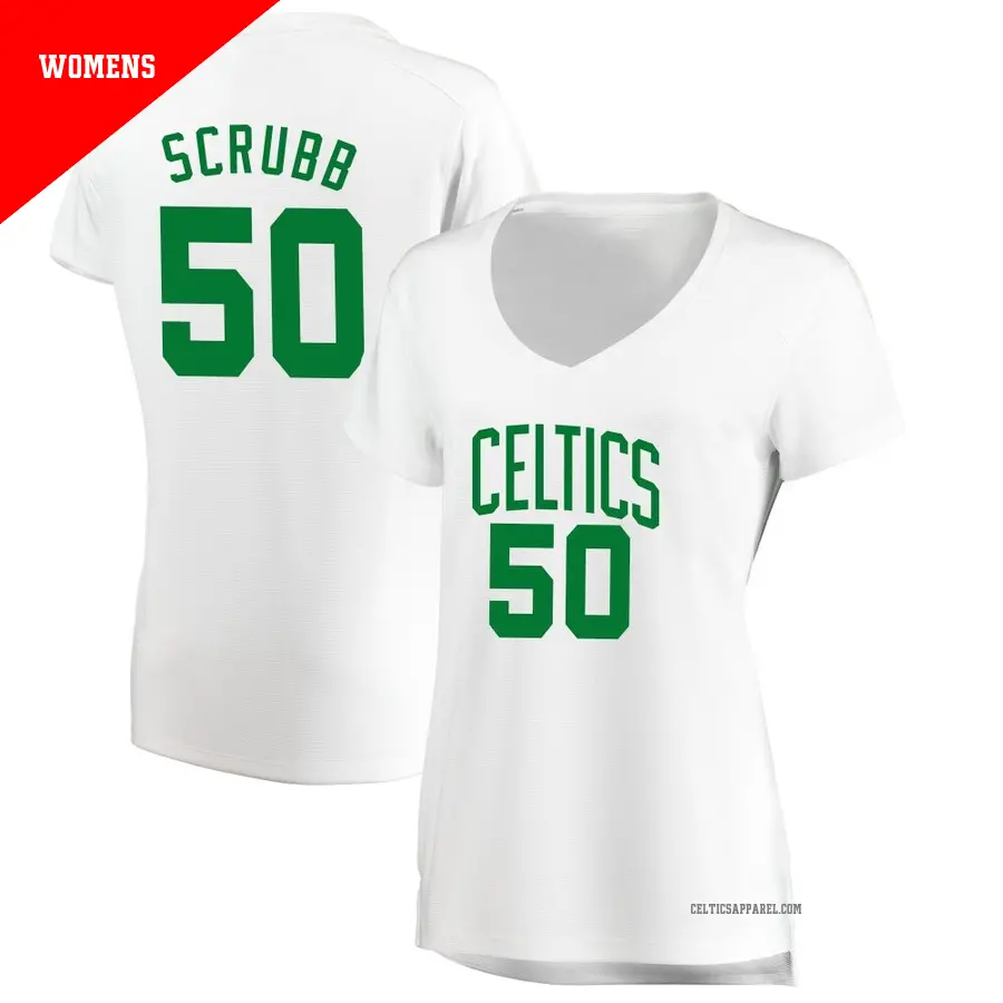 ＃50 Women's Jay Scrubb Boston Celtics White Fast Break Association Edition Jersey