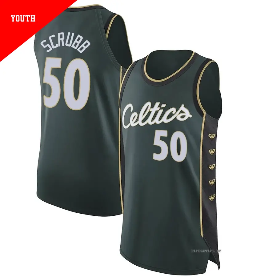 ＃50 Youth Jay Scrubb Boston Celtics 2022/23 Authentic Green City Edition Jersey