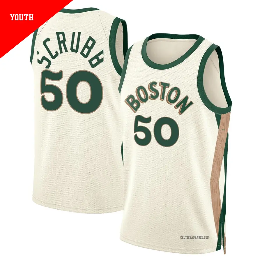 ＃50 Youth Jay Scrubb Boston Celtics 2023/24 Swingman White City Edition Jersey